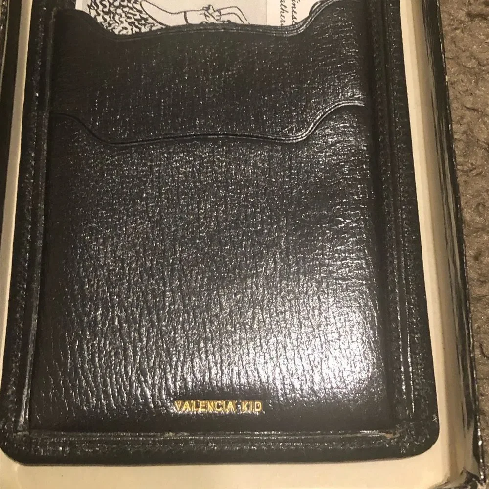 New NIP NOS Elco Spanish Leather Valencia Kid Bifold Wallet Billfold‎ Black MCM